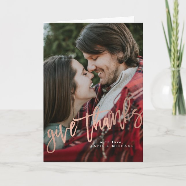 Tack för elegant Ro Guld Ge Kort (Framsida)