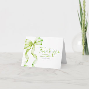 Tack för elegant Sage Grönt Bow-Möhippa Kort