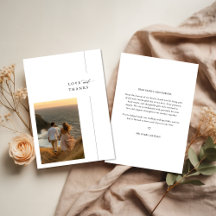 Tack för elegant Script Coastal Photo Bröllop Kärl