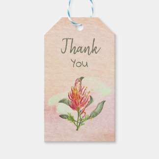 Tack för Eleganten blommigt med sötvattenfärger Presentetikett