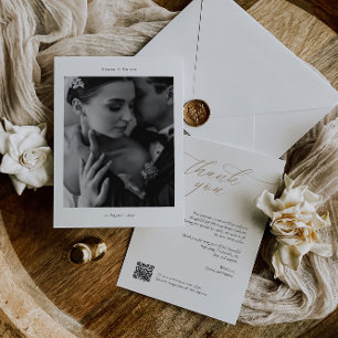 Tack för eleganten med QR-kod och foto Inbjudningar