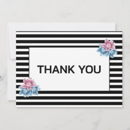 Tack för elegantens blommigt, modern strimlad anpa anteckningskort