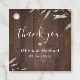 Tack för elegantens gröna trä, bröllop gåvor etiketter