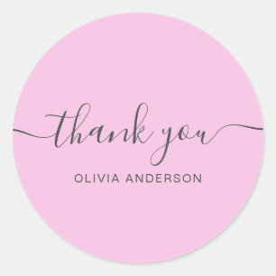 Tack för Elegantens typografi chic  Lila Runt Klistermärke