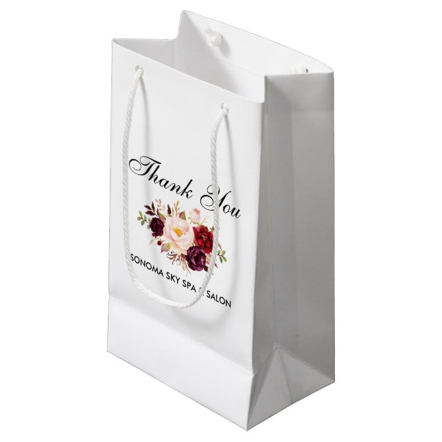 Tack för elegantens vattenfärg Burgundy-Blommigt (Framsidan Vinklad)