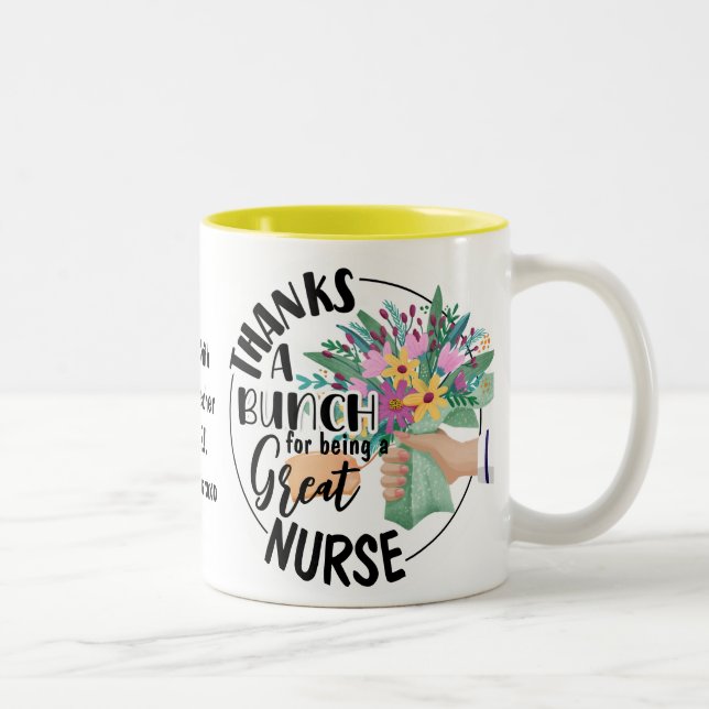 Tack för en Blommigt för  i Bunch Nurse Mugg (Höger)