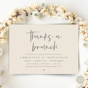 Tack för en brunch, efter bröllop firande invitati inbjudningar