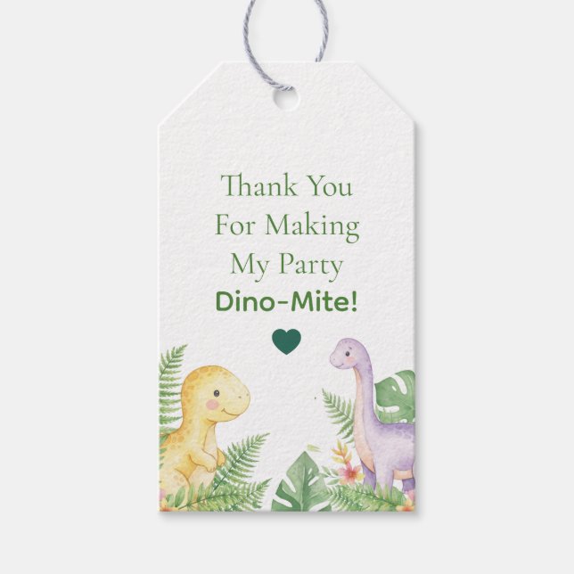 Tack för en DINO-MIT Födelsedagspresent T Presentetikett (Framsidan)