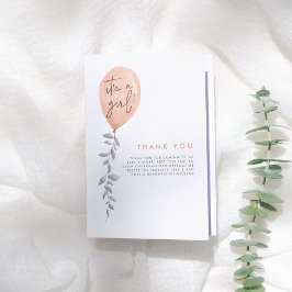 Tack för en flicka i Balloon Greenery Baby Shower Kort