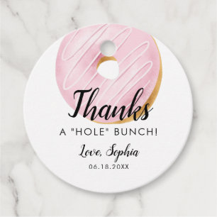 Tack för en Födelsedagsfest av HELA Bunch Donut Th Gåvor Etiketter
