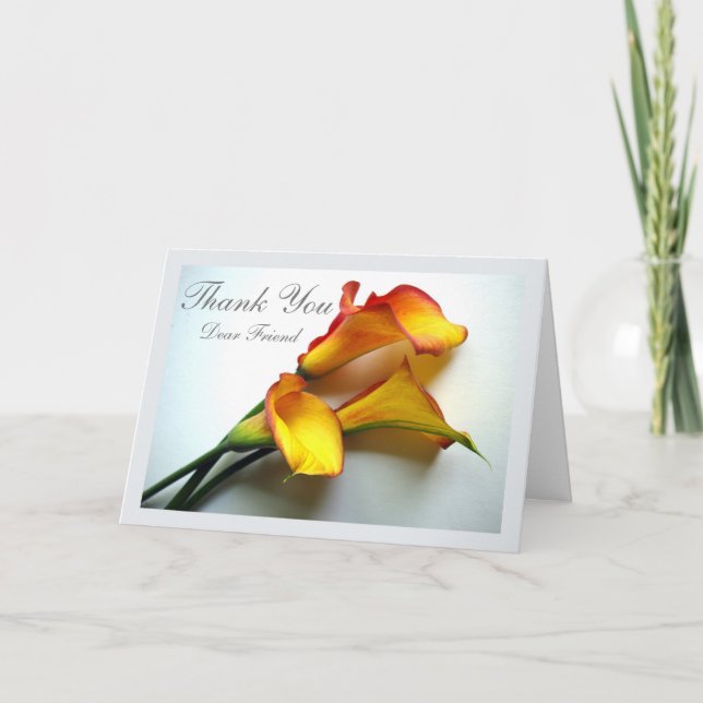Tack för en Kära Friend Calla Lilies Kort (Framsida)