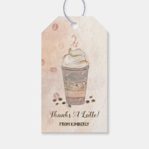 Tack för en latte-kaffe presentetikett