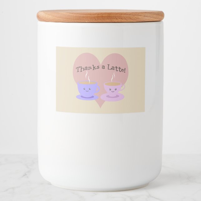 Tack för en latte mat etiketter (Framsida)