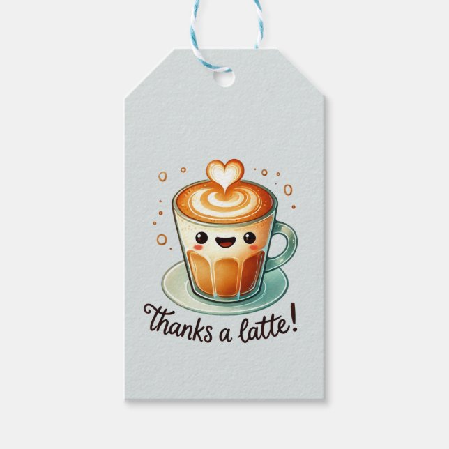 Tack för en latte pun presentetikett (Framsidan)