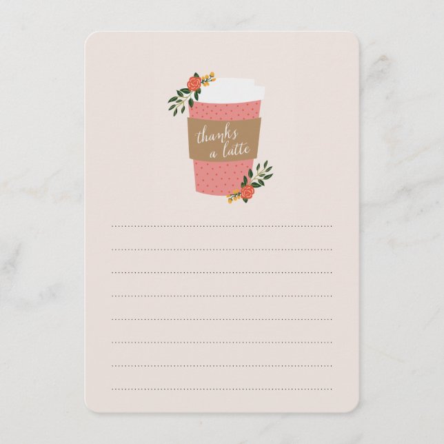 Tack för en Latte Stationery Anteckningskort (Framsida)