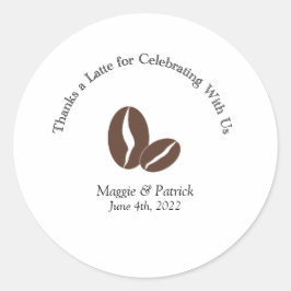 Tack för en Latte Sticker Runt Klistermärke