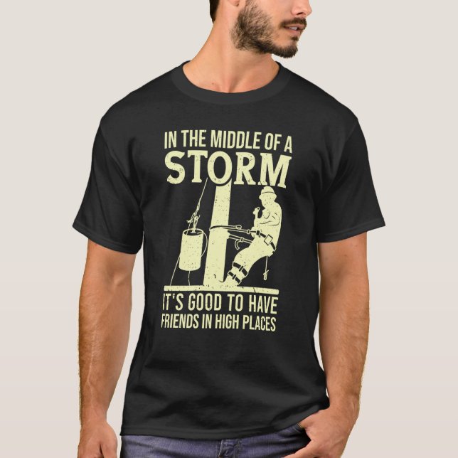 Tack för en Lineman-citat Electrici Lineman Electr T Shirt (Framsida)