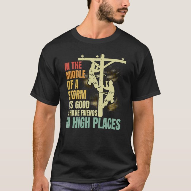 Tack för en Lineman-citat Electrici Lineman Electr T Shirt (Framsida)