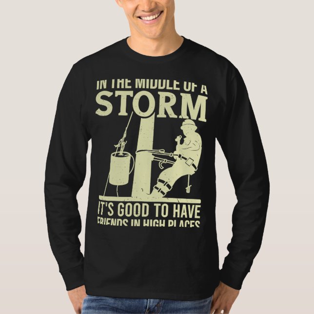 Tack för en Lineman-citat Electrici Lineman Electr T Shirt (Framsida)