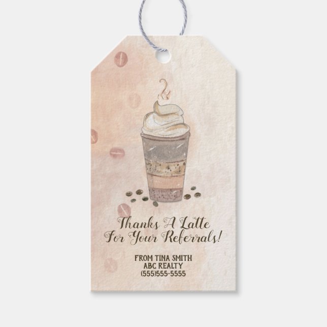 Tack för en liten kaffepanel från presentetikett (Framsidan)