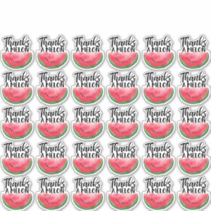 Tack för en Melon Quote Red Watermelon Watercolor Klistermärken