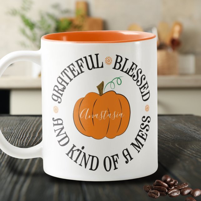 Tack för en  Orange Pumpkin Två-Tonad Mugg (Skapare uppladdad)