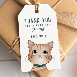 Tack för en perfekt fest med liten kattunge presentetikett