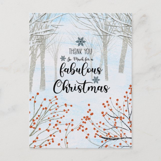 Tack för en underbar jul  vykort (Framsida)