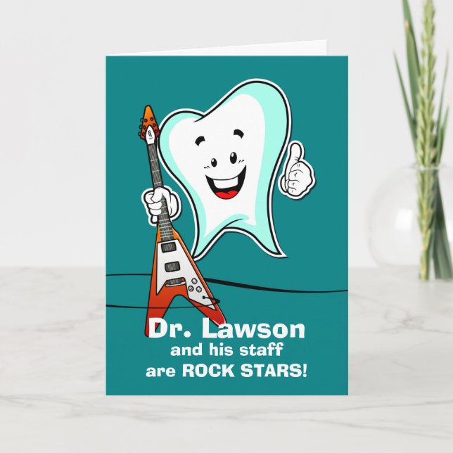 Tack för endodontist med Rockstar Tooth Kort (Framsida)