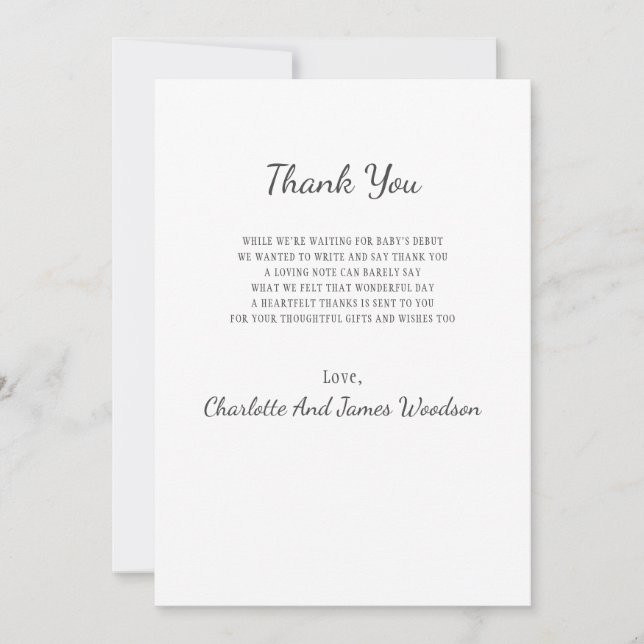 Tack för enkel babystölder kort (Framsida)