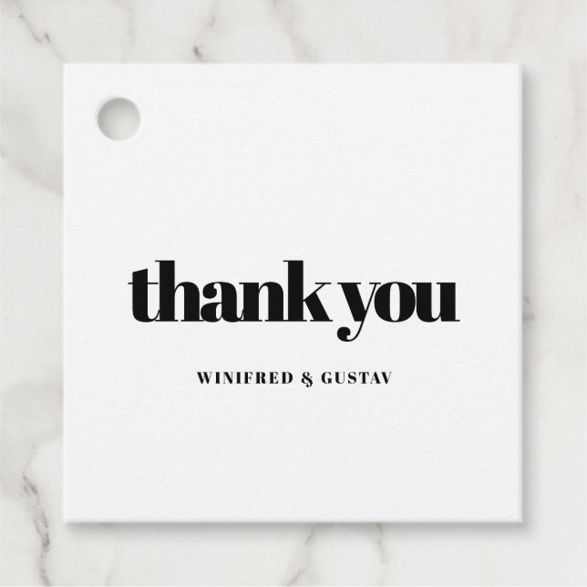 Tack för enkel elegant och chic gåvor etiketter (Framsida)