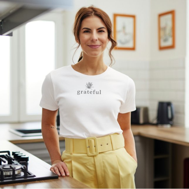 Tack för enkel Elegant Succult-Thanksgiving T Shirt (Grateful Simple Elegant Thanksgiving T-Shirt)