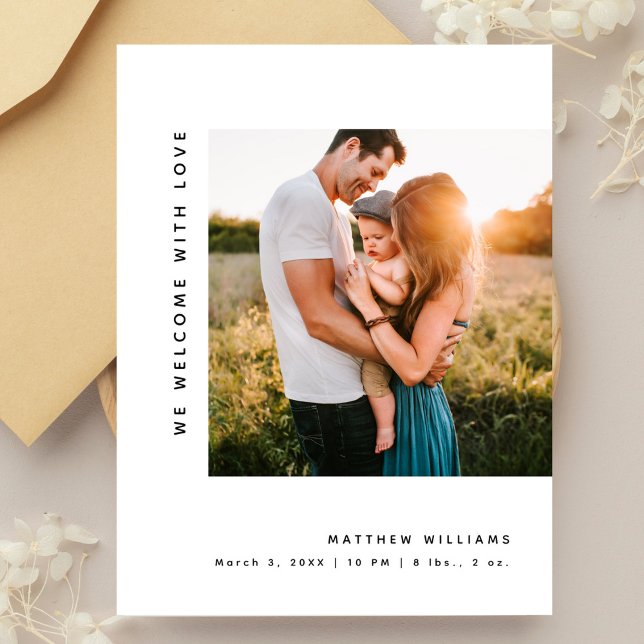 Tack för enkel, minimalistisk fotobabyåda vykort (Skapare uppladdad)