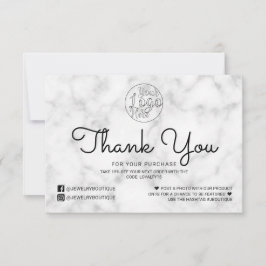 Tack för enkel vit svart marbel-kund