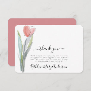 Tack för enkelt vattenfärgsTulip-begravningsminne