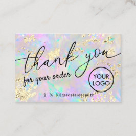Tack för er faux glitter opal struktur affärskort visitkort