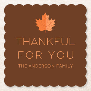 Tack för er. Modern minimalistisk Thanksgiving Underlägg Papper