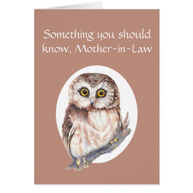 Tack för er Mor-in-Law Mors dag Uggla Hälsningskort (Framsidan)