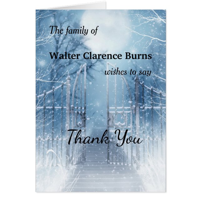 Tack för er sympati. hälsningskort (Framsidan)