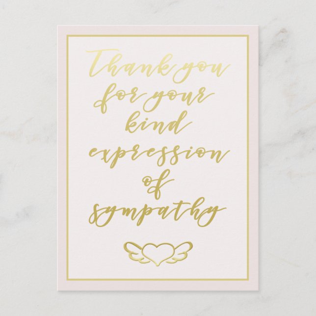 Tack för er sympati -  Rosa Vykort (Framsida)