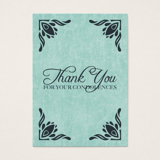 Tack för era kondoleanser visitkort (Framsidan)