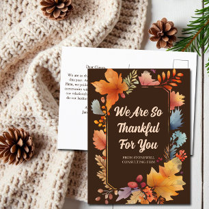 Tack för Ert Affärs Thanksgiving Blad Vykort