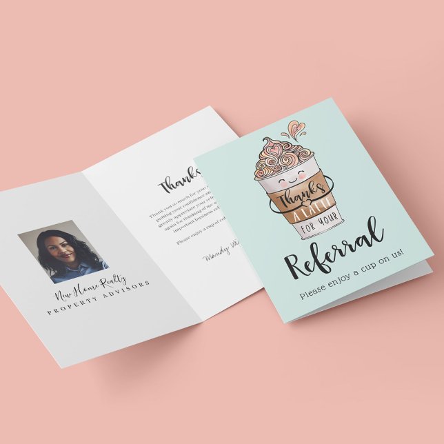 Tack för ert hänskjutande Kawaii-kaffe Kopp Kort (Skapare uppladdad)