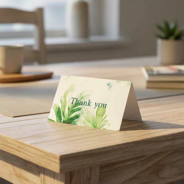 Tack för ert kort, botaniska leafy kort (Tropical Greenery botanical leafy thank you card.)