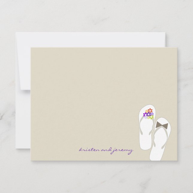 Tack för ert kort, herr Flinflip flops Beach Weddi (Framsida)