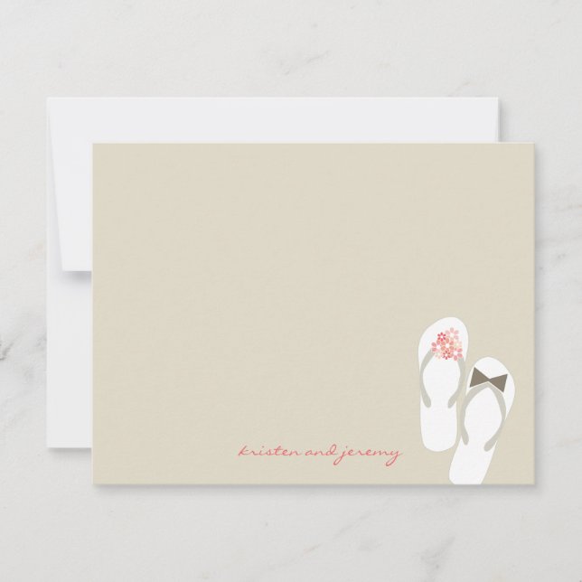 Tack för ert kort, herr Flinflip flops Beach Weddi (Framsida)