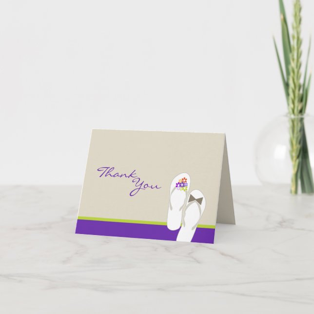 Tack för ert kort, herr Flinflip flops Beach Weddi Kort (Framsida)