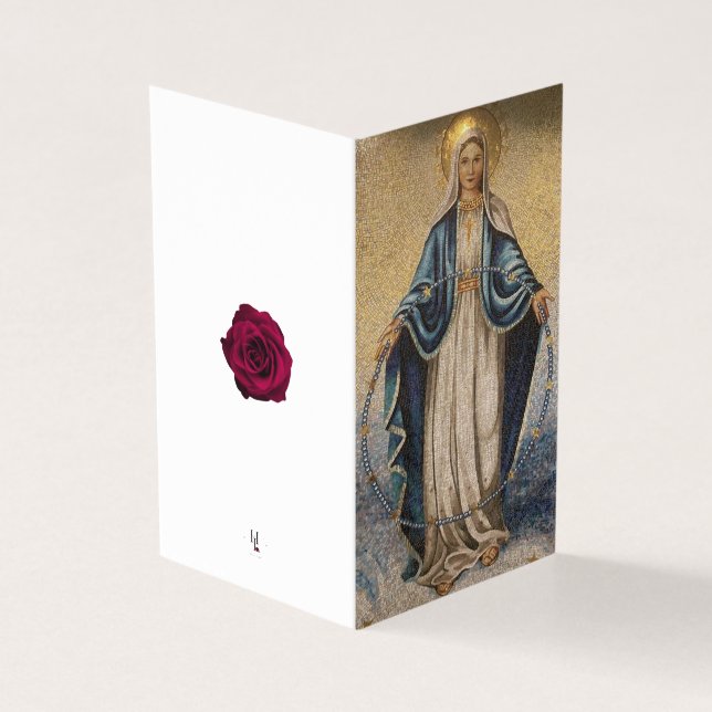 Tack för ert kort, Virgin Mary, katolska kondolean Kort (Utsida)