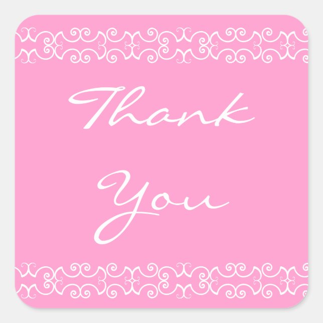Tack för etiketten fyrkantigt klistermärke (Framsida)