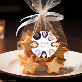 Tack för etiketten runt klistermärke